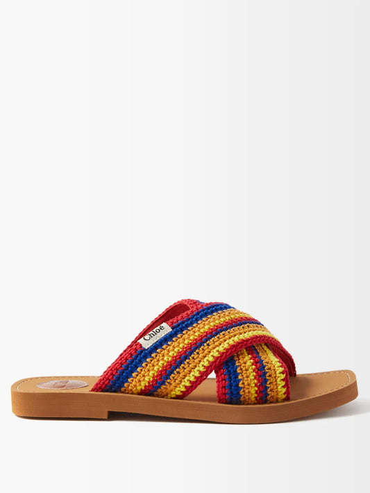 CHLOE Woody Crochet Sandals