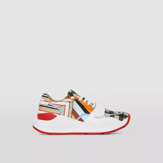 Burberry Montage Print Nylon Sneakers