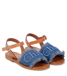 Chloe kids logo-embroidered sandals