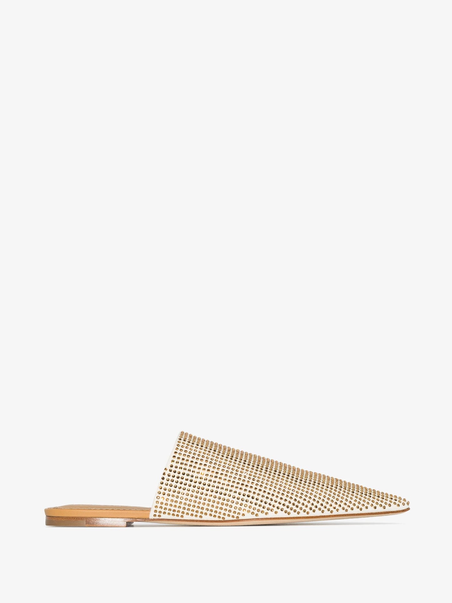 LOEWE - Neutral Crystal Leather Mules